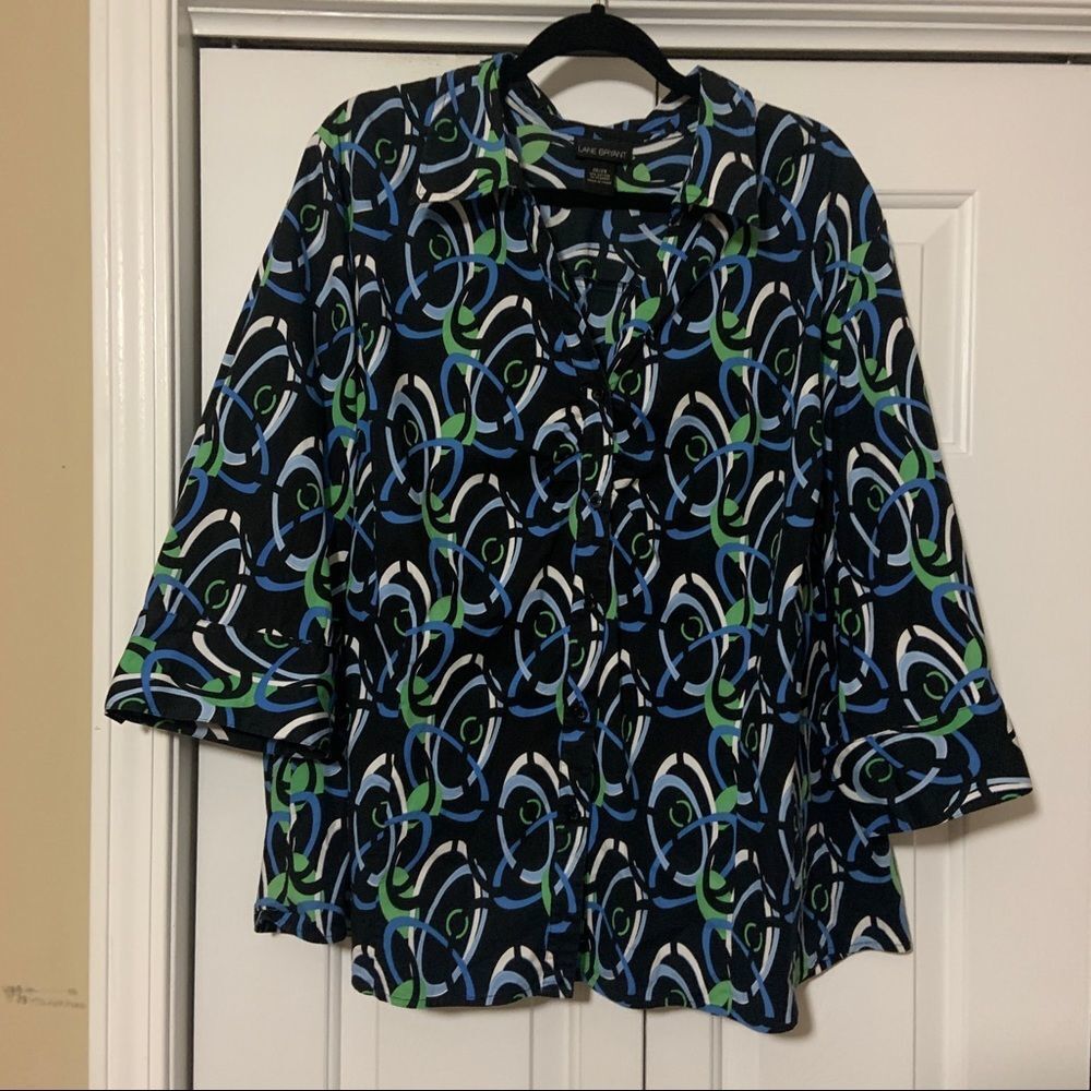 LANE Bryant button down 3/4 sleeve shirt sz 26/28